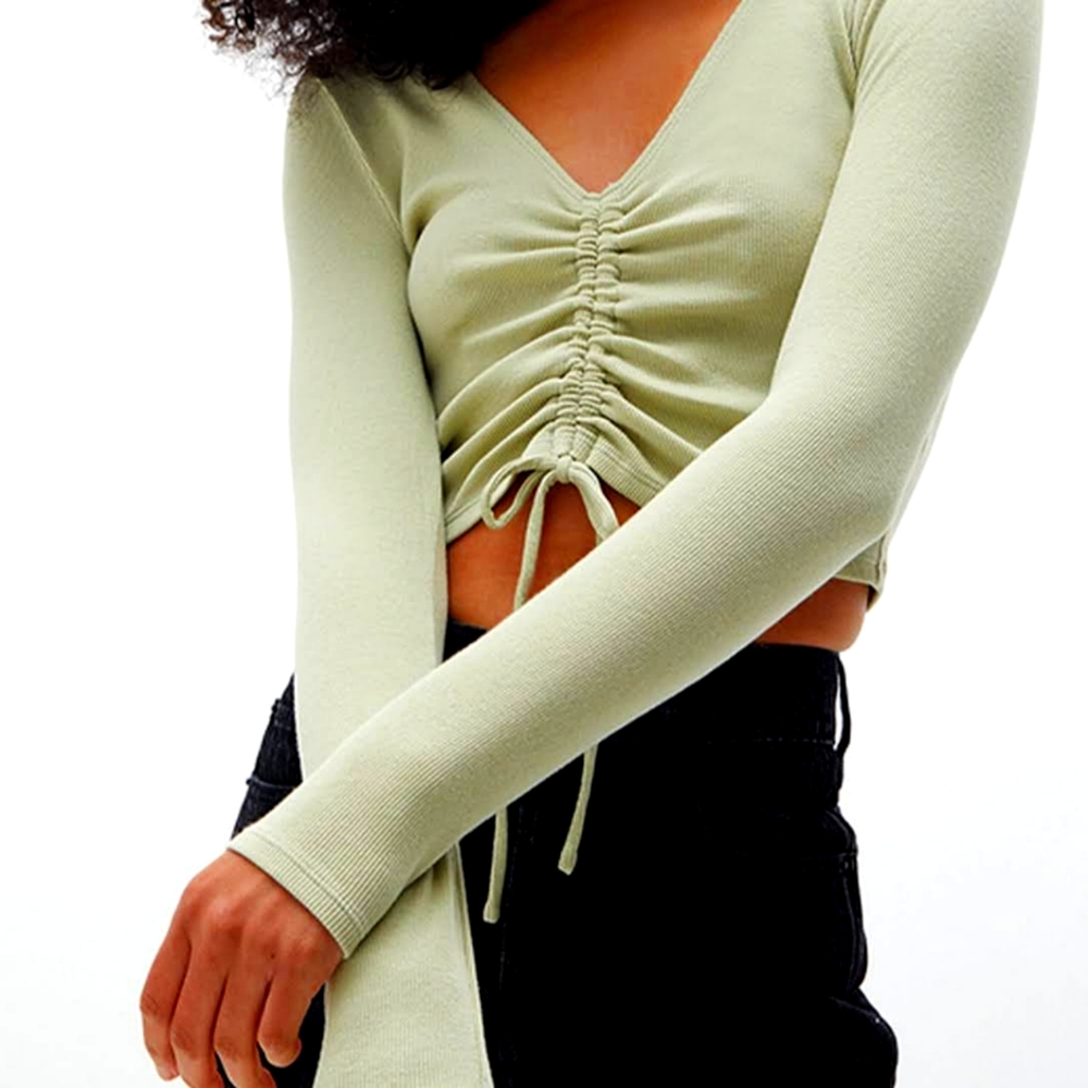 NWT Pacsun PacCares Snowy Cinch Top in Light Green 💚